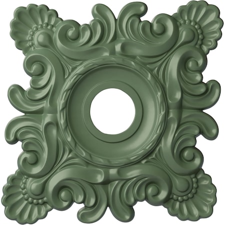 Ekena Millwork Crawley Ceiling Medallion (Canopies up to 6 3/4"), 18"W x 18"H x 3 1/4"ID x 1 1/2"P, Athenian Green CM18CRAGF